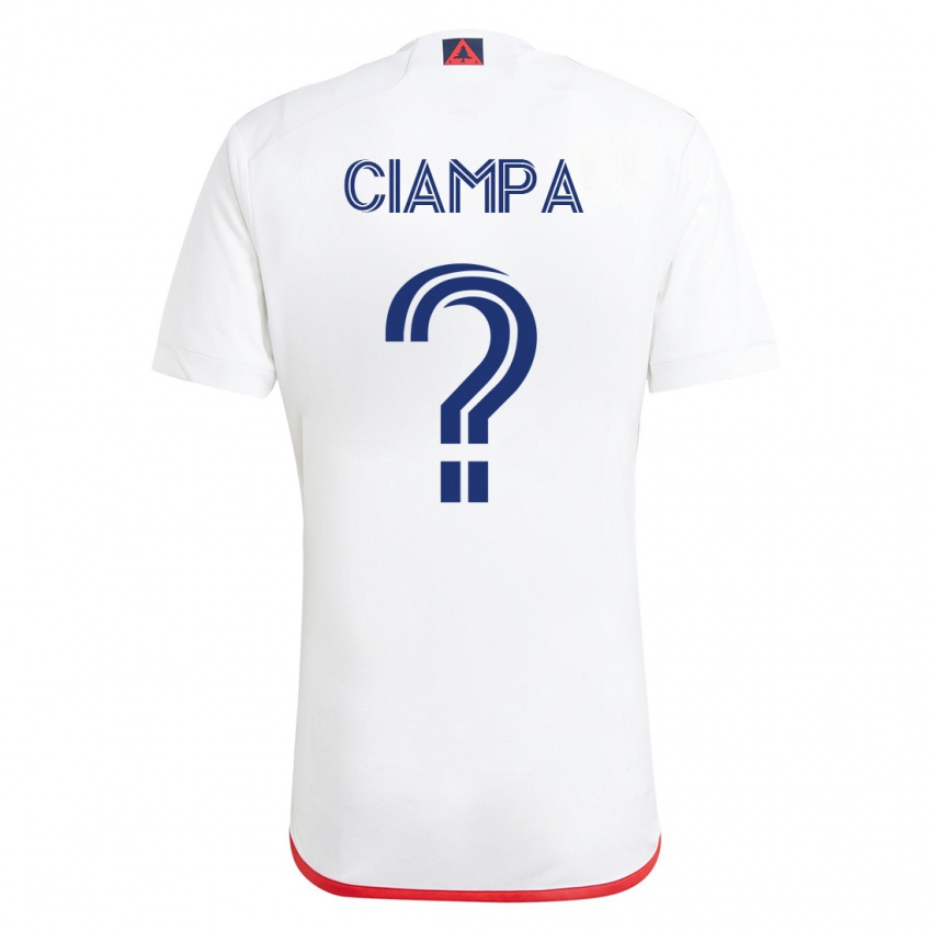 Mujer Camiseta Giuseppe Ciampa #0 Blanco Rojo 2ª Equipación 2023/24 La Camisa Argentina