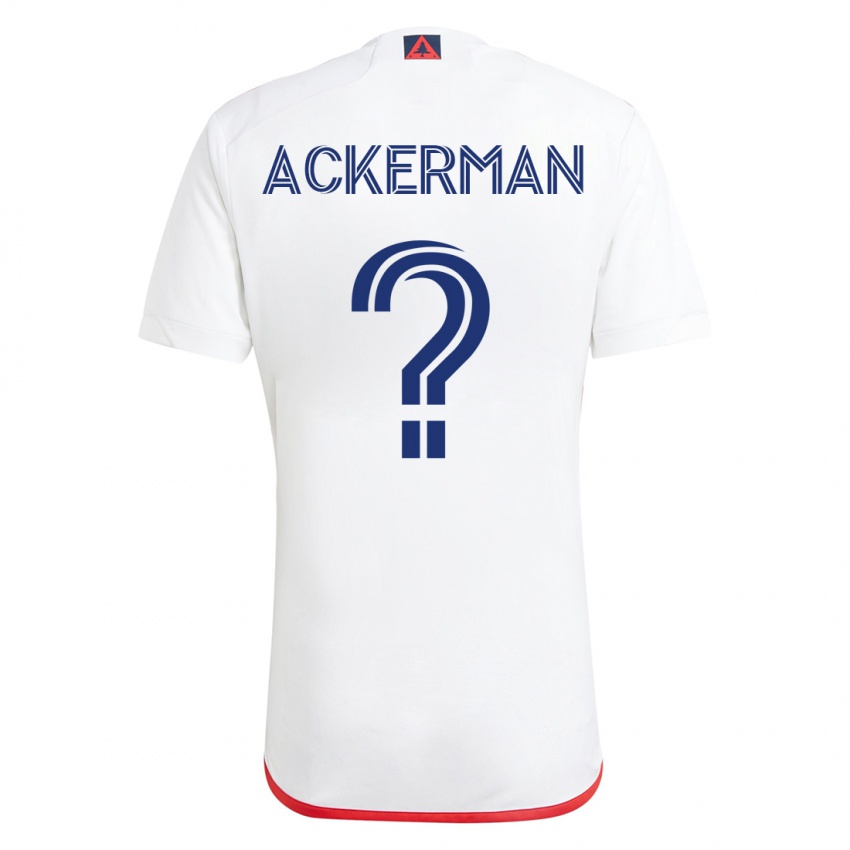 Mujer Camiseta Eli Ackerman #0 Blanco Rojo 2ª Equipación 2023/24 La Camisa Argentina