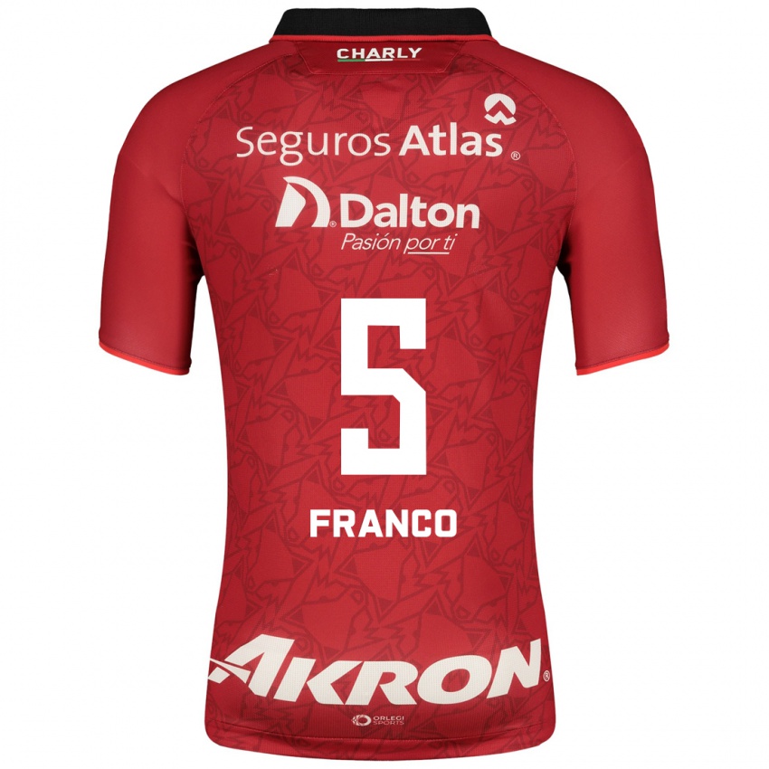 Mujer Camiseta Alejandra Franco #5 Rojo 2ª Equipación 2023/24 La Camisa Argentina