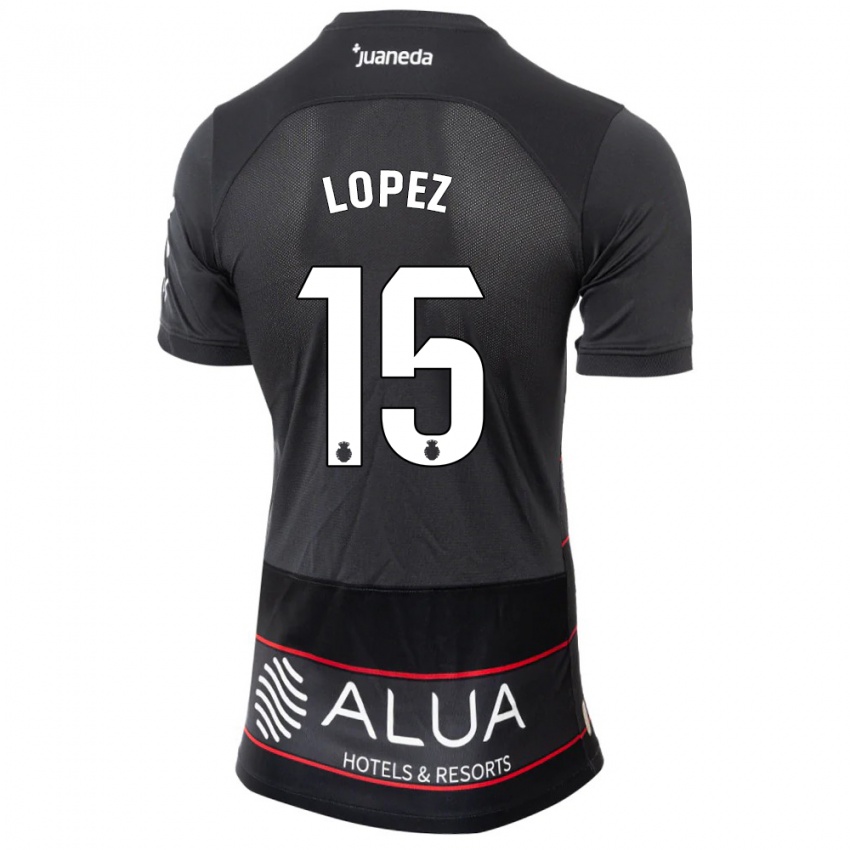 Mujer Camiseta Marc López #15 Negro 2ª Equipación 2023/24 La Camisa Argentina