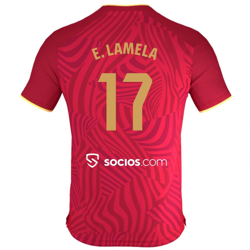 Mujer Camiseta Erik Lamela #17 Rojo 2ª Equipación 2023/24 La Camisa Argentina