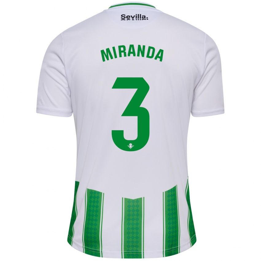 Niño Camiseta Juan Miranda #3 Blanco 1ª Equipación 2023/24 La Camisa Argentina