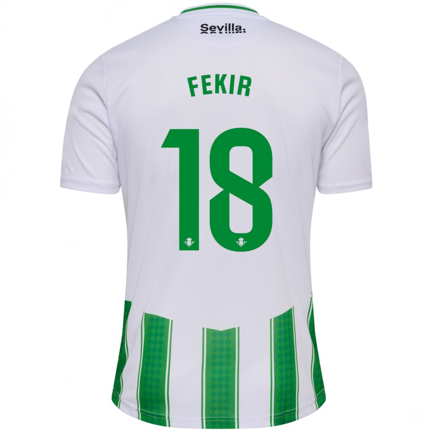 Niño Camiseta Yassin Fekir #18 Blanco 1ª Equipación 2023/24 La Camisa Argentina