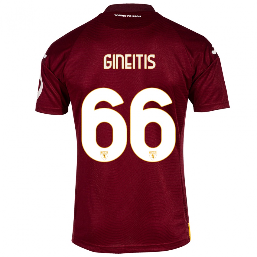 Niño Camiseta Gvidas Gineitis #66 Rojo Oscuro 1ª Equipación 2023/24 La Camisa Argentina
