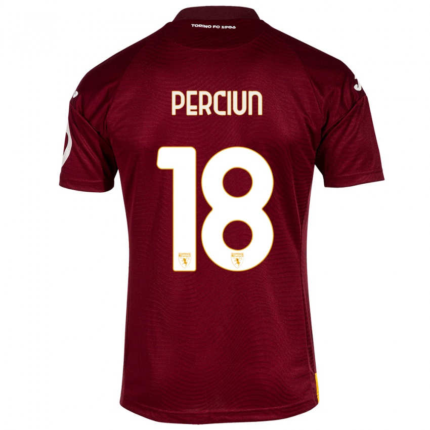 Niño Camiseta Sergiu Perciun #18 Rojo Oscuro 1ª Equipación 2023/24 La Camisa Argentina