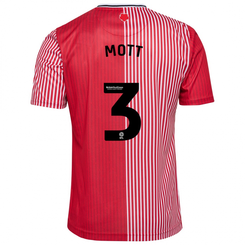 Niño Camiseta Millicent Mott #3 Rojo 1ª Equipación 2023/24 La Camisa Argentina