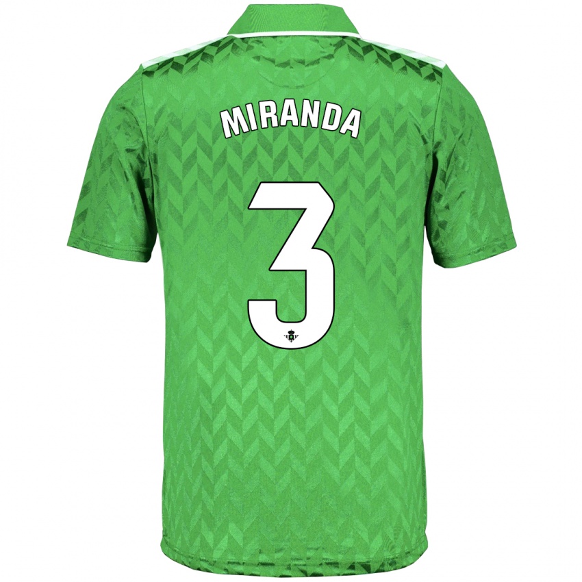 Niño Camiseta Juan Miranda #3 Verde 2ª Equipación 2023/24 La Camisa Argentina