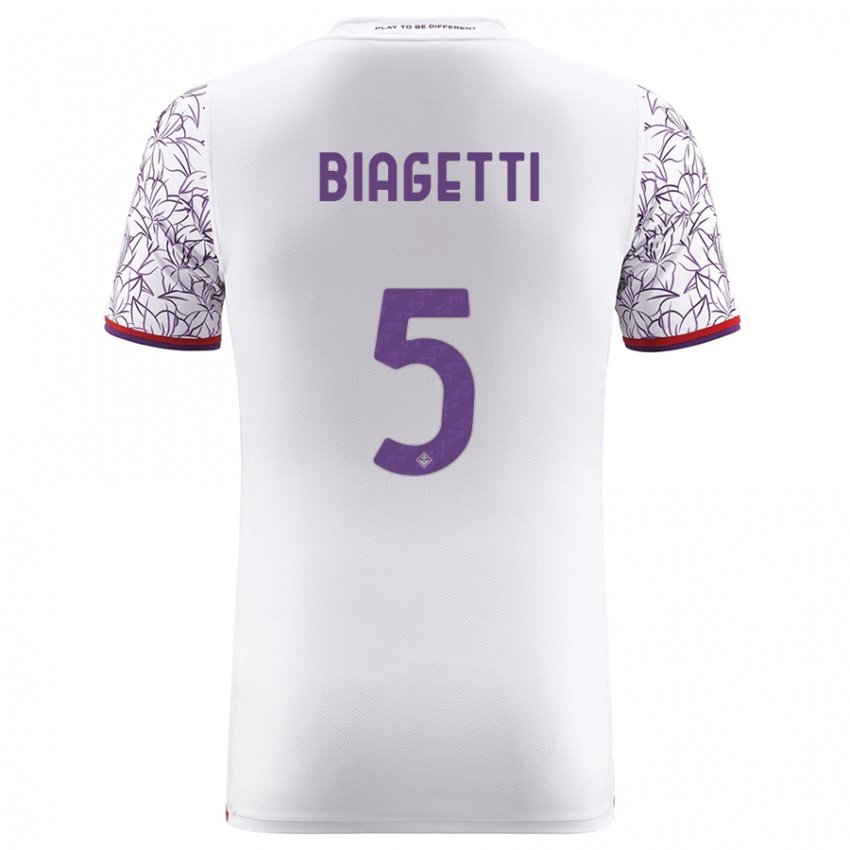 Niño Camiseta Christian Biagetti #5 Blanco 2ª Equipación 2023/24 La Camisa Argentina
