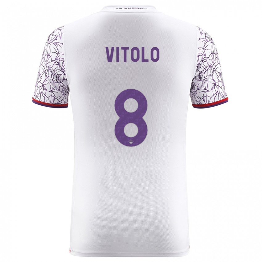 Niño Camiseta Federico Vitolo #8 Blanco 2ª Equipación 2023/24 La Camisa Argentina