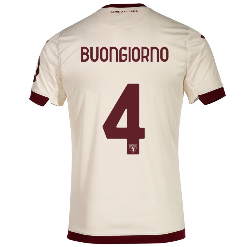 Niño Camiseta Alessandro Buongiorno #4 Champán 2ª Equipación 2023/24 La Camisa Argentina