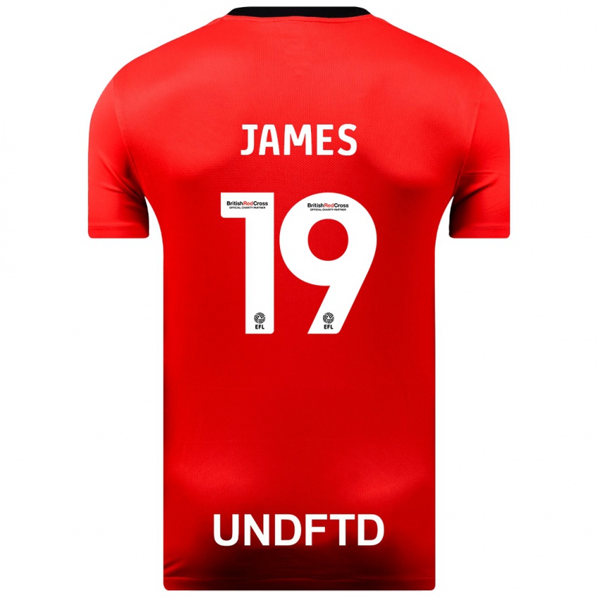 Niño Camiseta Jordan James #19 Rojo 2ª Equipación 2023/24 La Camisa Argentina