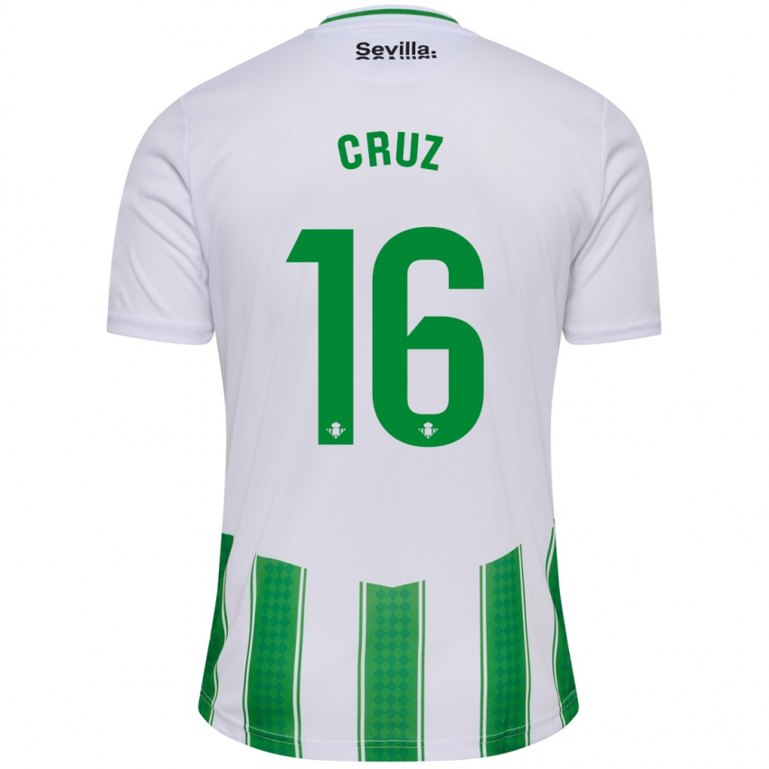 Hombre Camiseta Juan Cruz #16 Blanco 1ª Equipación 2023/24 La Camisa Argentina