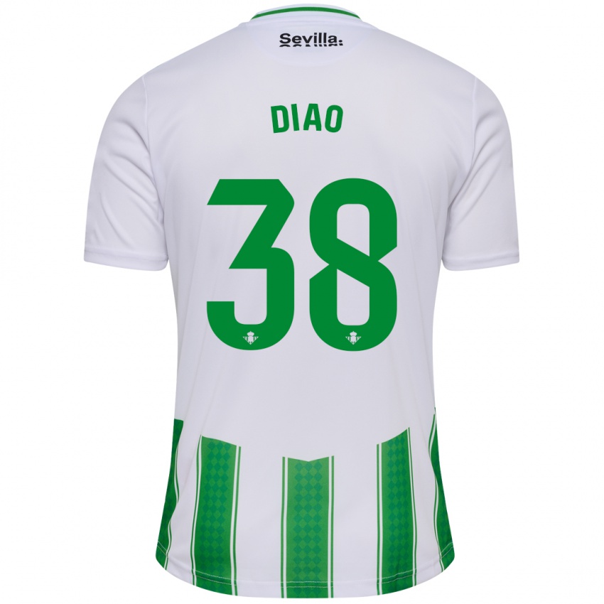 Hombre Camiseta Assane Diao #38 Blanco 1ª Equipación 2023/24 La Camisa Argentina