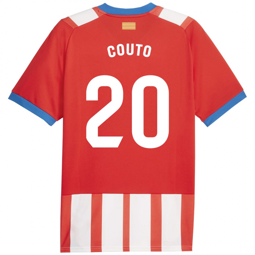 Hombre Camiseta Yan Couto #20 Rojo Blanco 1ª Equipación 2023/24 La Camisa Argentina
