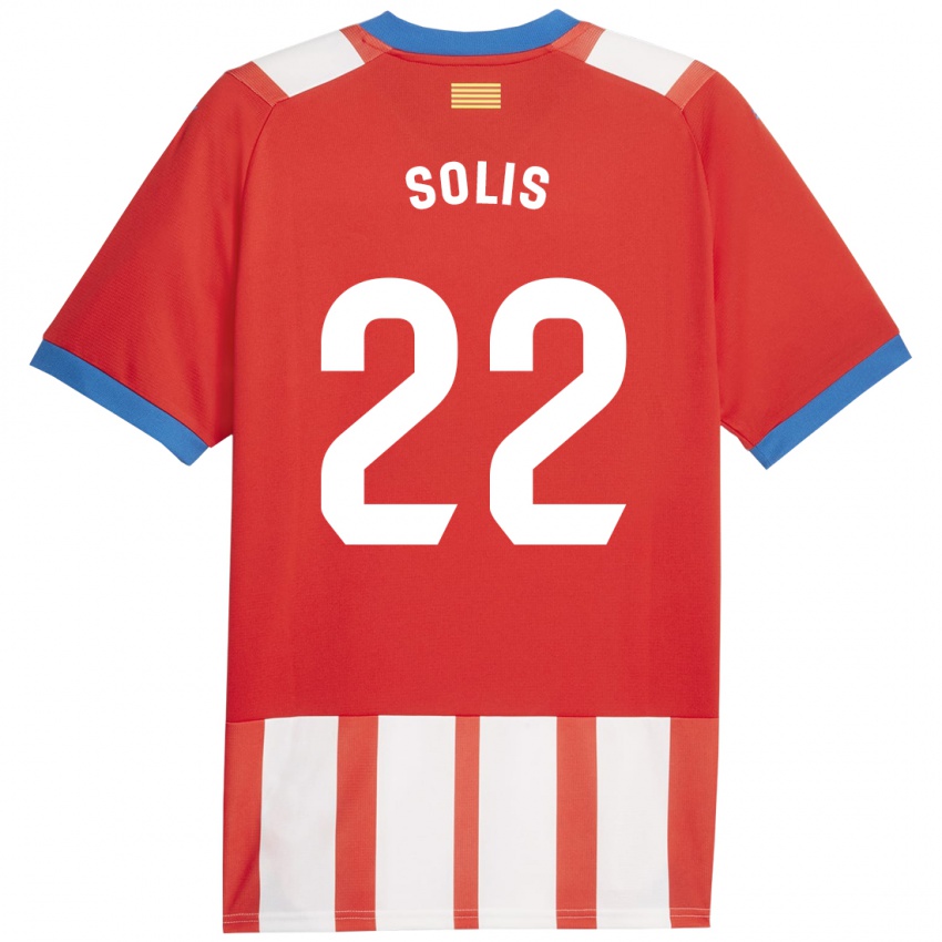 Hombre Camiseta Jhon Solís #22 Rojo Blanco 1ª Equipación 2023/24 La Camisa Argentina