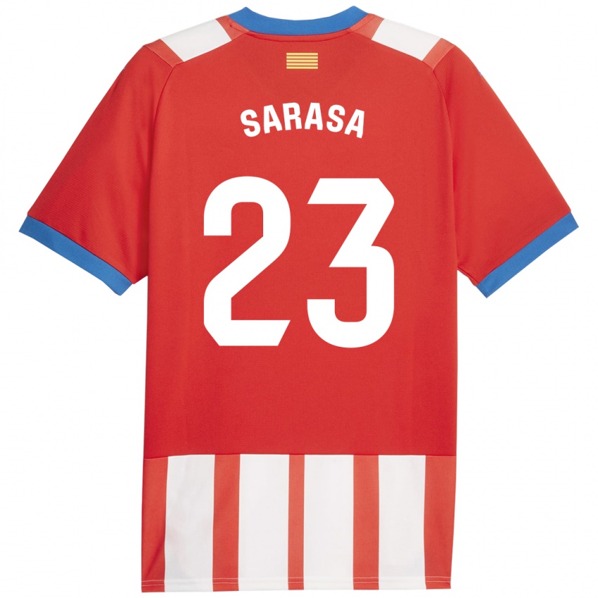 Hombre Camiseta Javier Sarasa #23 Rojo Blanco 1ª Equipación 2023/24 La Camisa Argentina