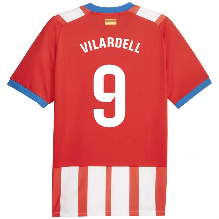 Hombre Camiseta Júlia Vilardell #9 Rojo Blanco 1ª Equipación 2023/24 La Camisa Argentina