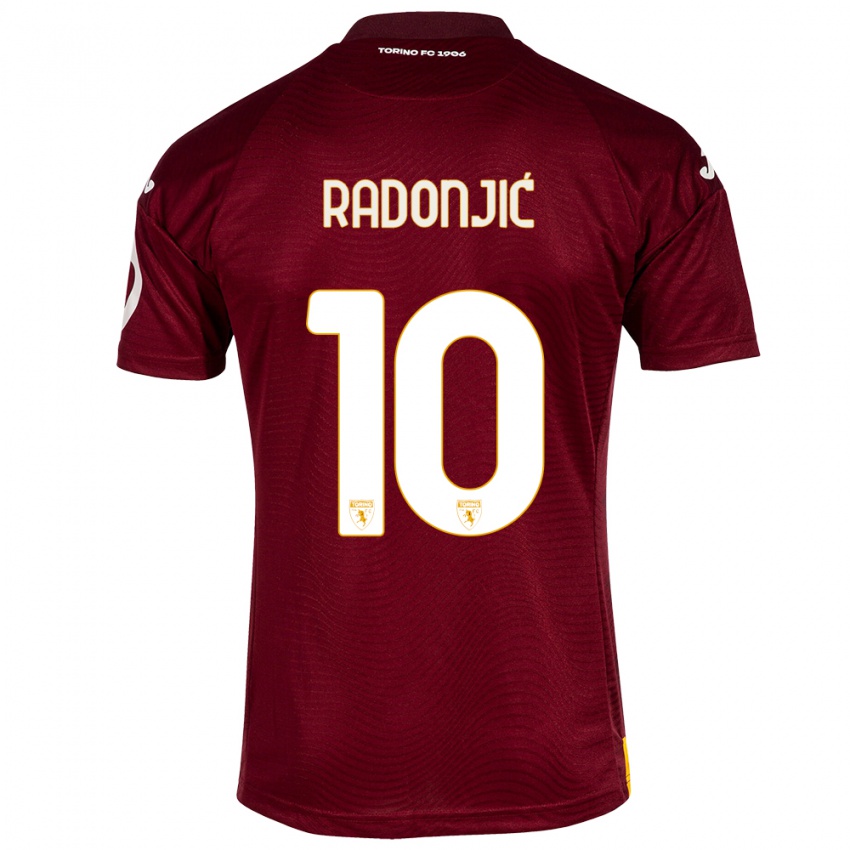 Hombre Camiseta Nemanja Radonjic #10 Rojo Oscuro 1ª Equipación 2023/24 La Camisa Argentina