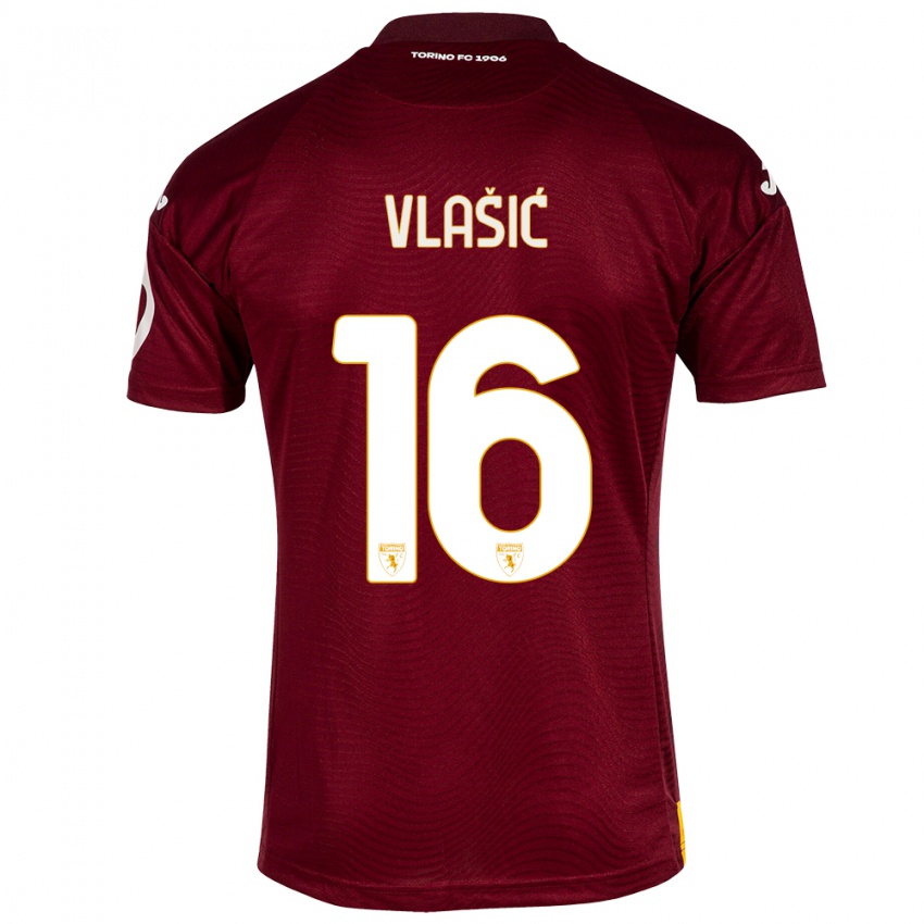 Hombre Camiseta Nikola Vlasic #16 Rojo Oscuro 1ª Equipación 2023/24 La Camisa Argentina