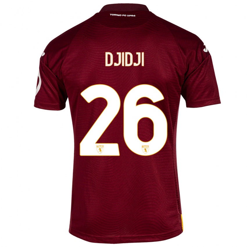 Hombre Camiseta Koffi Djidji #26 Rojo Oscuro 1ª Equipación 2023/24 La Camisa Argentina