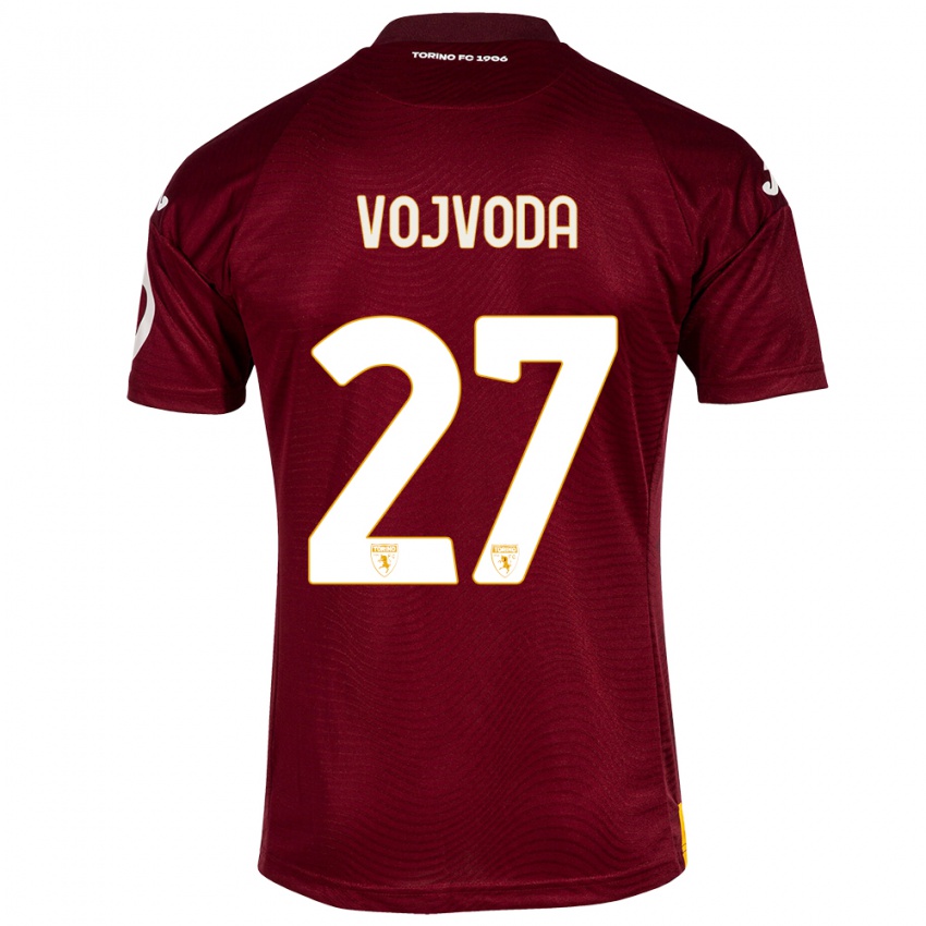 Hombre Camiseta Mërgim Vojvoda #27 Rojo Oscuro 1ª Equipación 2023/24 La Camisa Argentina
