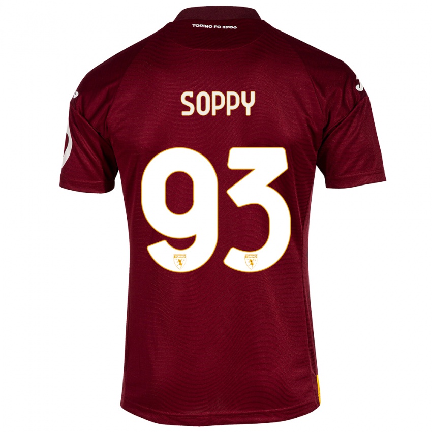 Hombre Camiseta Brandon Soppy #93 Rojo Oscuro 1ª Equipación 2023/24 La Camisa Argentina