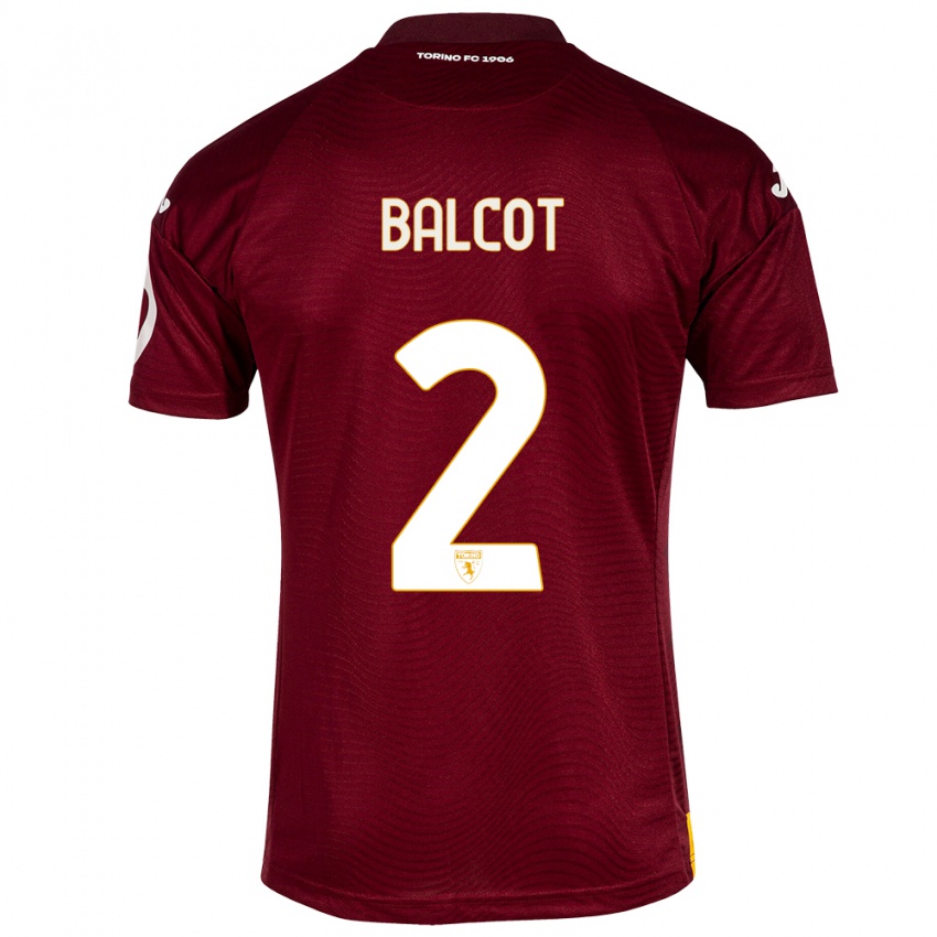 Hombre Camiseta Côme Bianay Balcot #2 Rojo Oscuro 1ª Equipación 2023/24 La Camisa Argentina