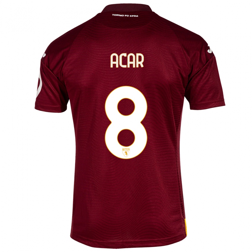 Hombre Camiseta Emirhan Acar #8 Rojo Oscuro 1ª Equipación 2023/24 La Camisa Argentina
