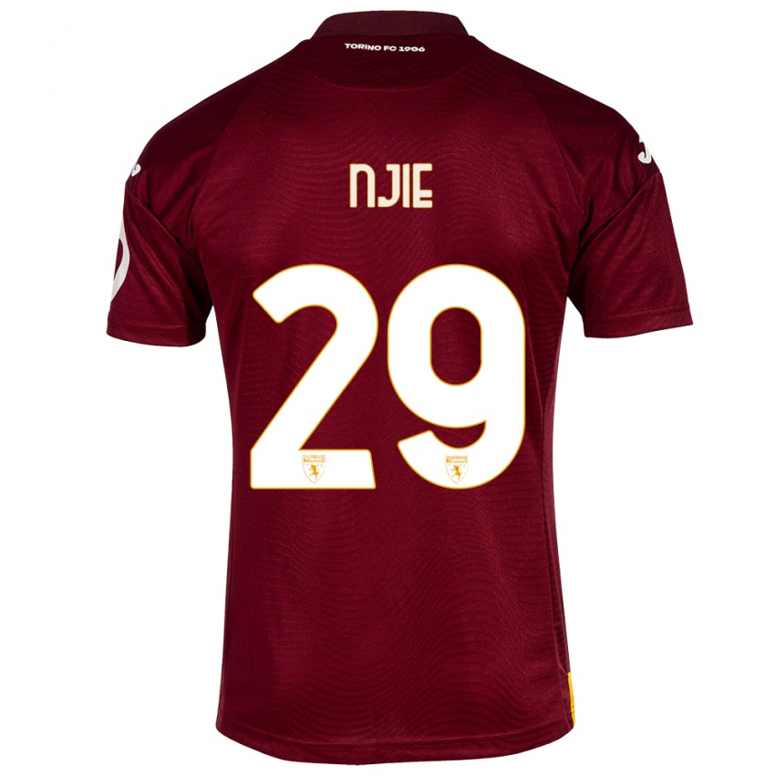 Hombre Camiseta Alieu Njie #29 Rojo Oscuro 1ª Equipación 2023/24 La Camisa Argentina