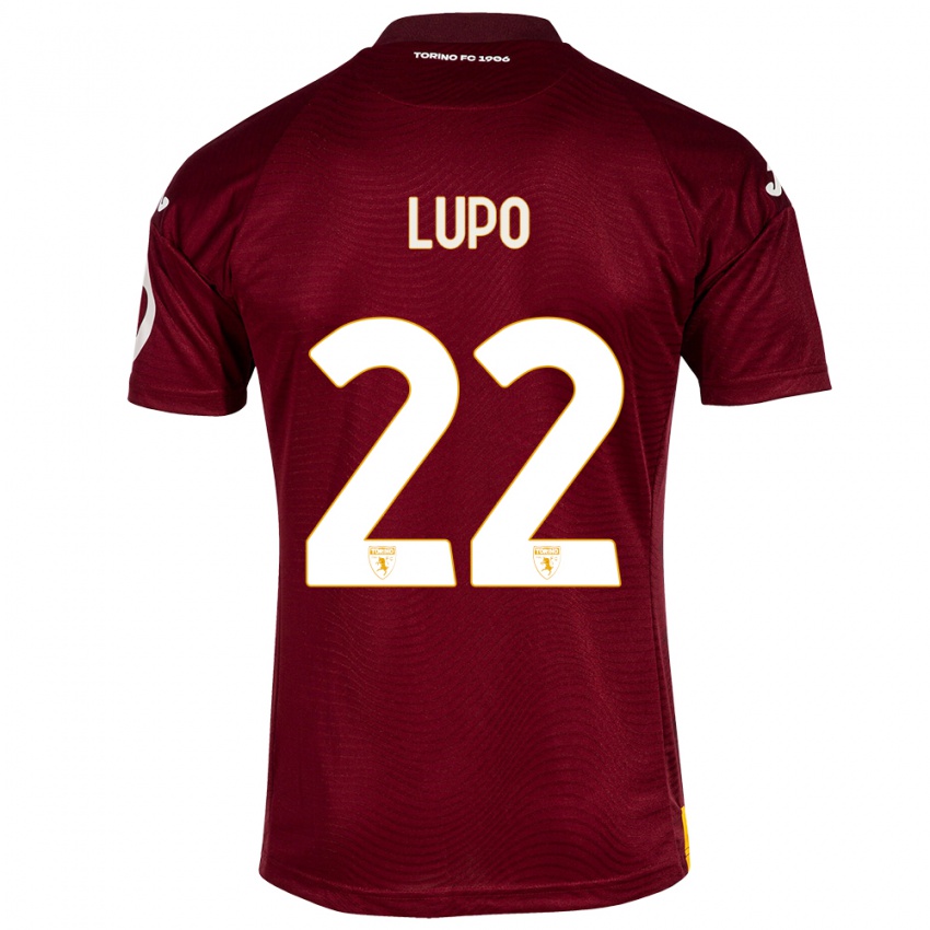 Hombre Camiseta Enrica Lupo #22 Rojo Oscuro 1ª Equipación 2023/24 La Camisa Argentina
