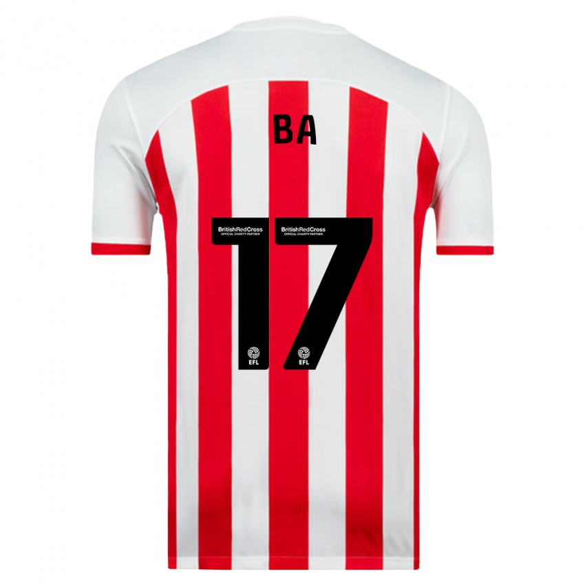 Hombre Camiseta Abdoullah Ba #17 Blanco 1ª Equipación 2023/24 La Camisa Argentina