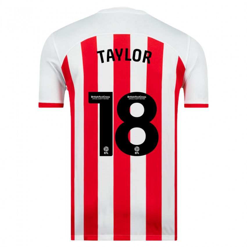 Hombre Camiseta Ellis Taylor #18 Blanco 1ª Equipación 2023/24 La Camisa Argentina