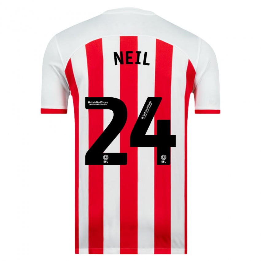 Hombre Camiseta Dan Neil #24 Blanco 1ª Equipación 2023/24 La Camisa Argentina