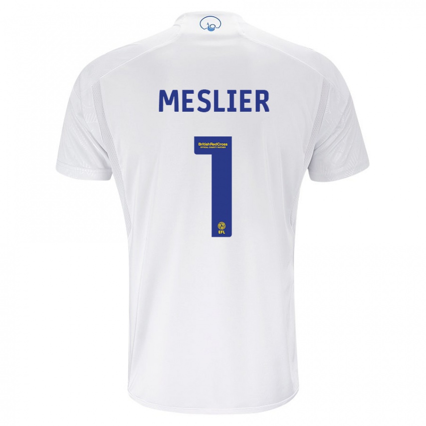 Hombre Camiseta Illan Meslier #1 Blanco 1ª Equipación 2023/24 La Camisa Argentina