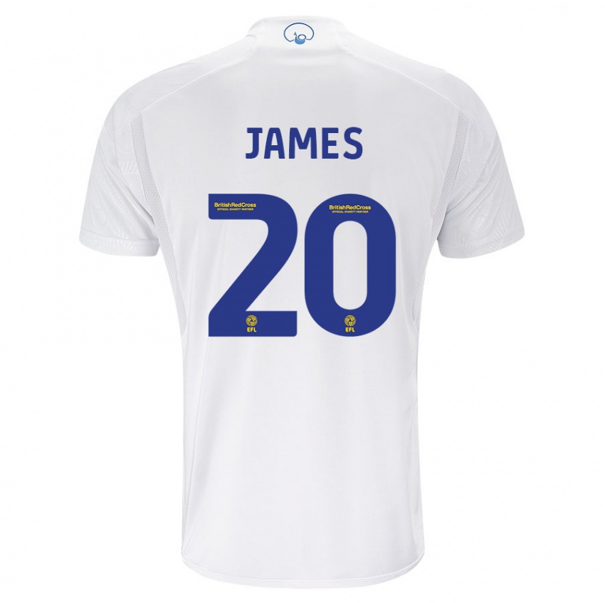 Hombre Camiseta Daniel James #20 Blanco 1ª Equipación 2023/24 La Camisa Argentina