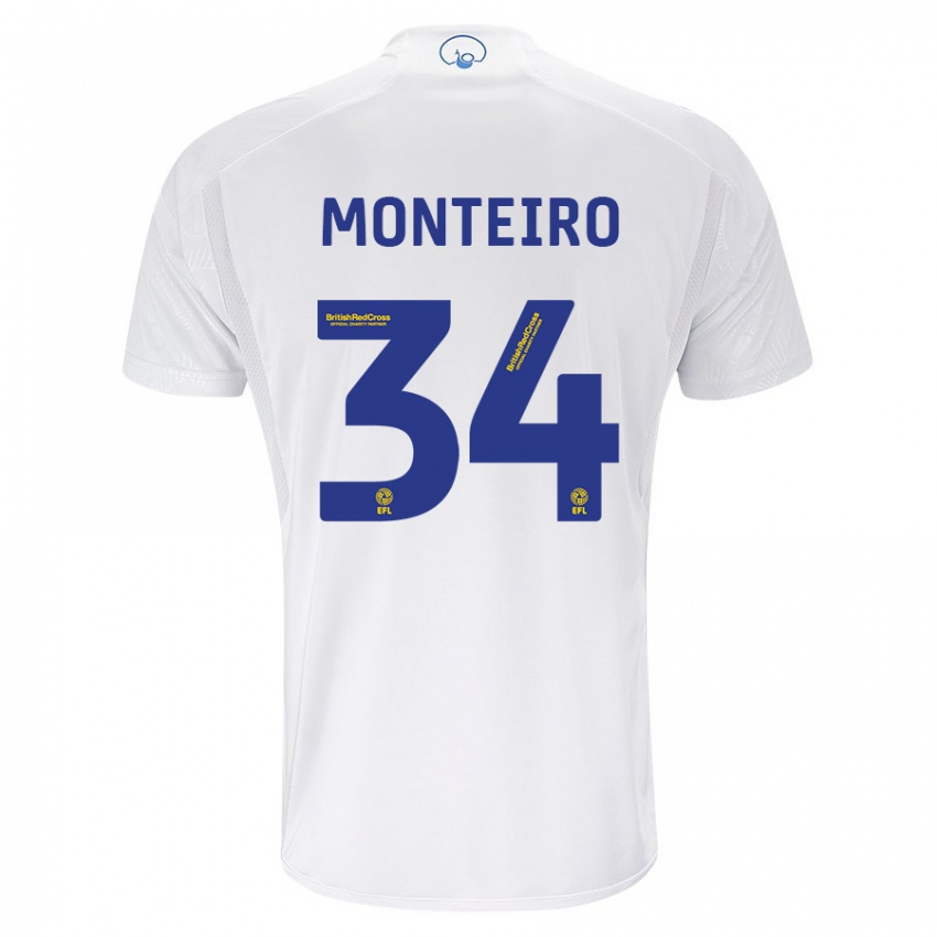 Hombre Camiseta Diogo Monteiro #34 Blanco 1ª Equipación 2023/24 La Camisa Argentina