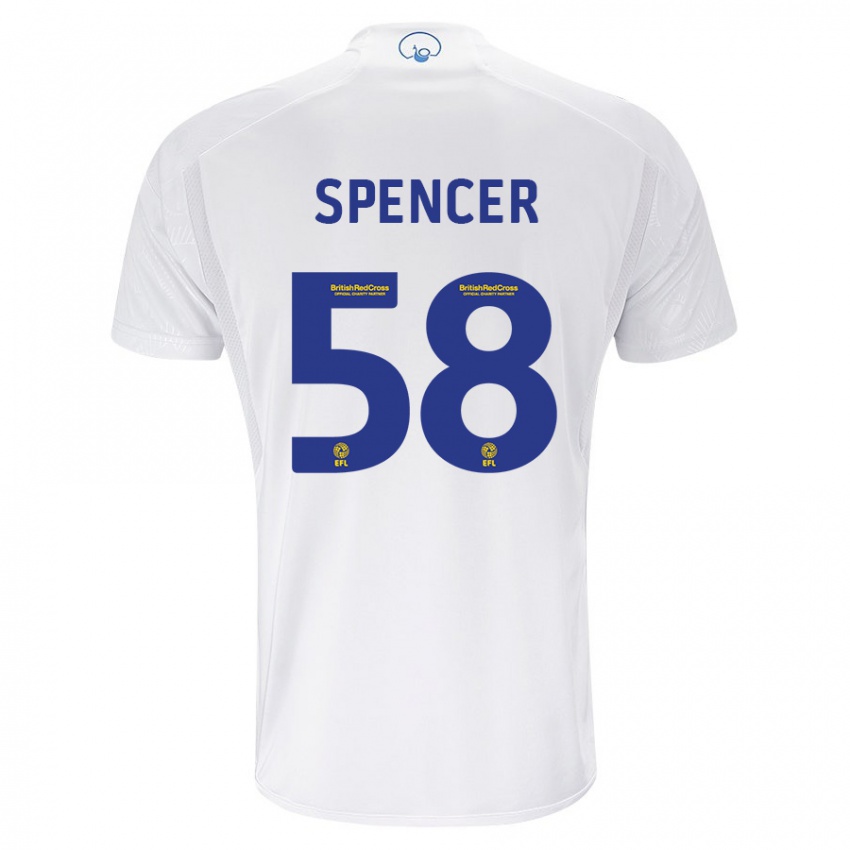 Hombre Camiseta Morten Spencer #58 Blanco 1ª Equipación 2023/24 La Camisa Argentina