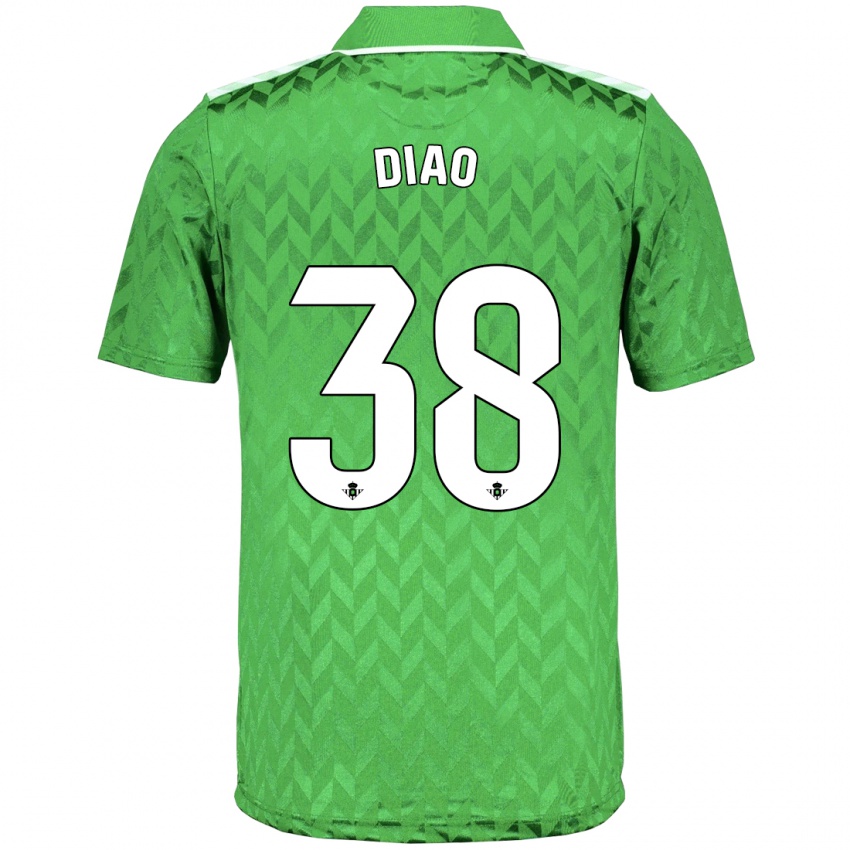 Hombre Camiseta Assane Diao #38 Verde 2ª Equipación 2023/24 La Camisa Argentina