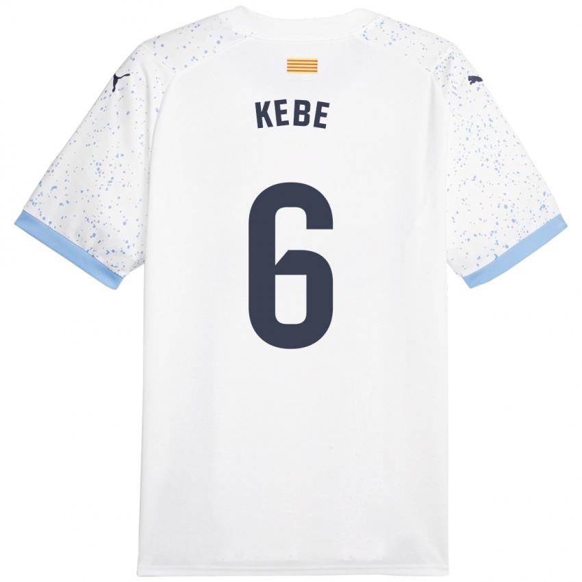 Hombre Camiseta Ibrahima Kébé #6 Blanco 2ª Equipación 2023/24 La Camisa Argentina