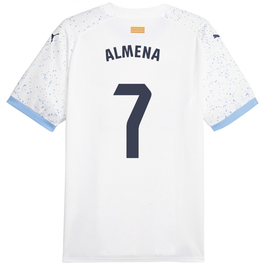 Hombre Camiseta Iker Almena #7 Blanco 2ª Equipación 2023/24 La Camisa Argentina