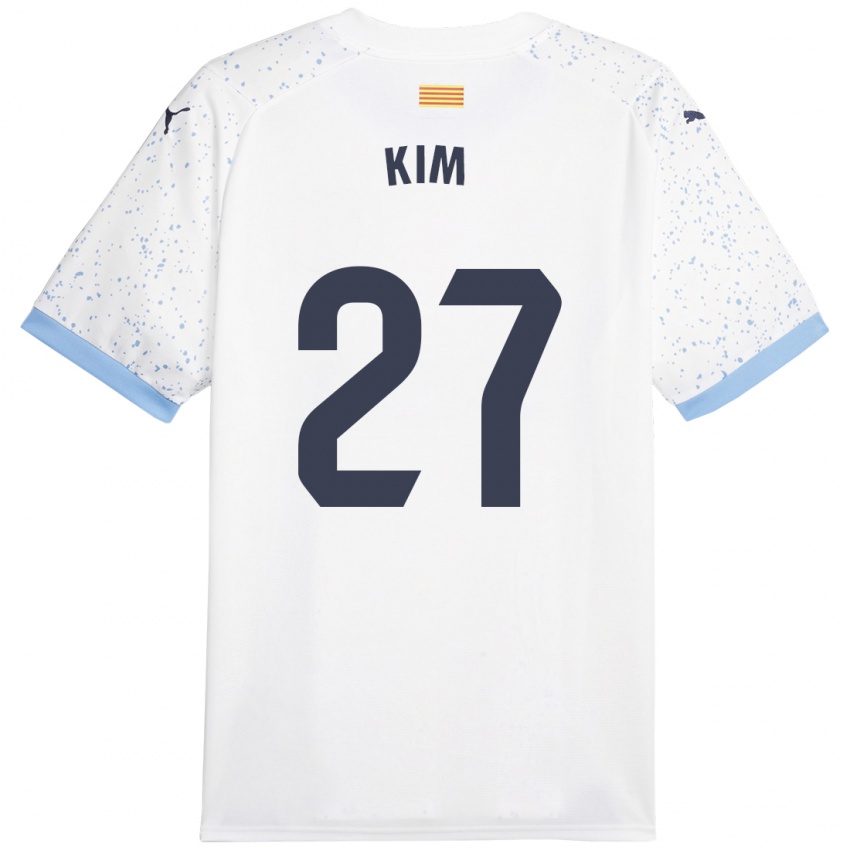 Hombre Camiseta Min-Su Kim #27 Blanco 2ª Equipación 2023/24 La Camisa Argentina