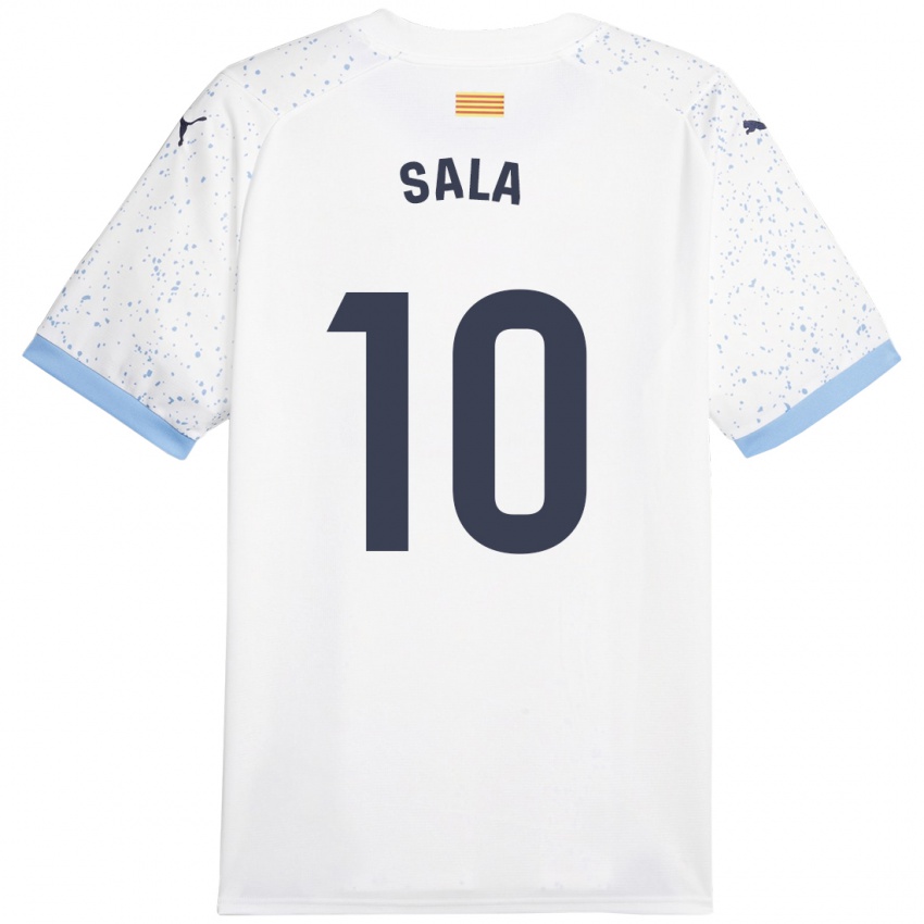 Hombre Camiseta Georgina Sala #10 Blanco 2ª Equipación 2023/24 La Camisa Argentina