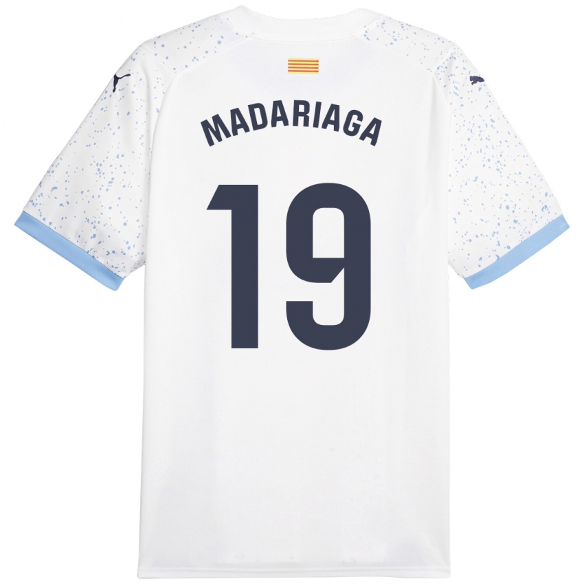 Hombre Camiseta Génesis Madariaga #19 Blanco 2ª Equipación 2023/24 La Camisa Argentina