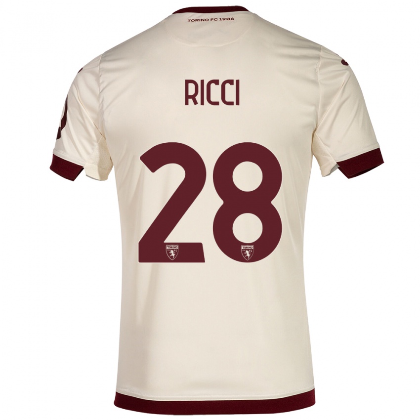 Hombre Camiseta Samuele Ricci #28 Champán 2ª Equipación 2023/24 La Camisa Argentina