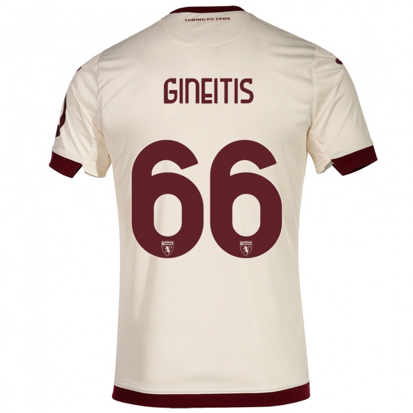 Hombre Camiseta Gvidas Gineitis #66 Champán 2ª Equipación 2023/24 La Camisa Argentina