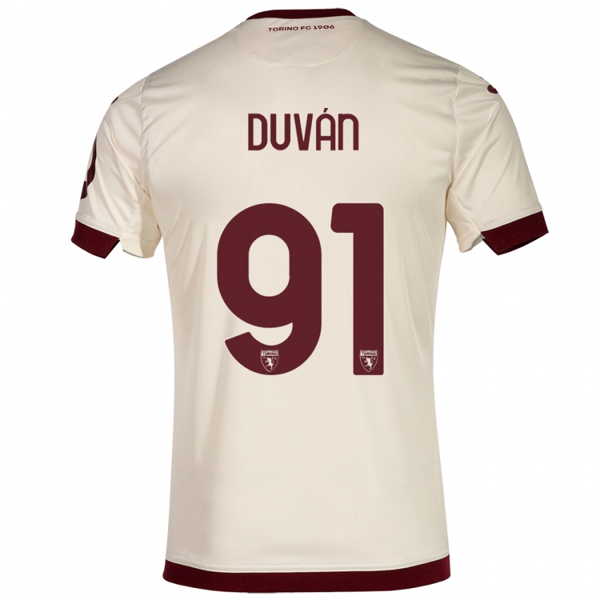 Hombre Camiseta Duvan Zapata #91 Champán 2ª Equipación 2023/24 La Camisa Argentina