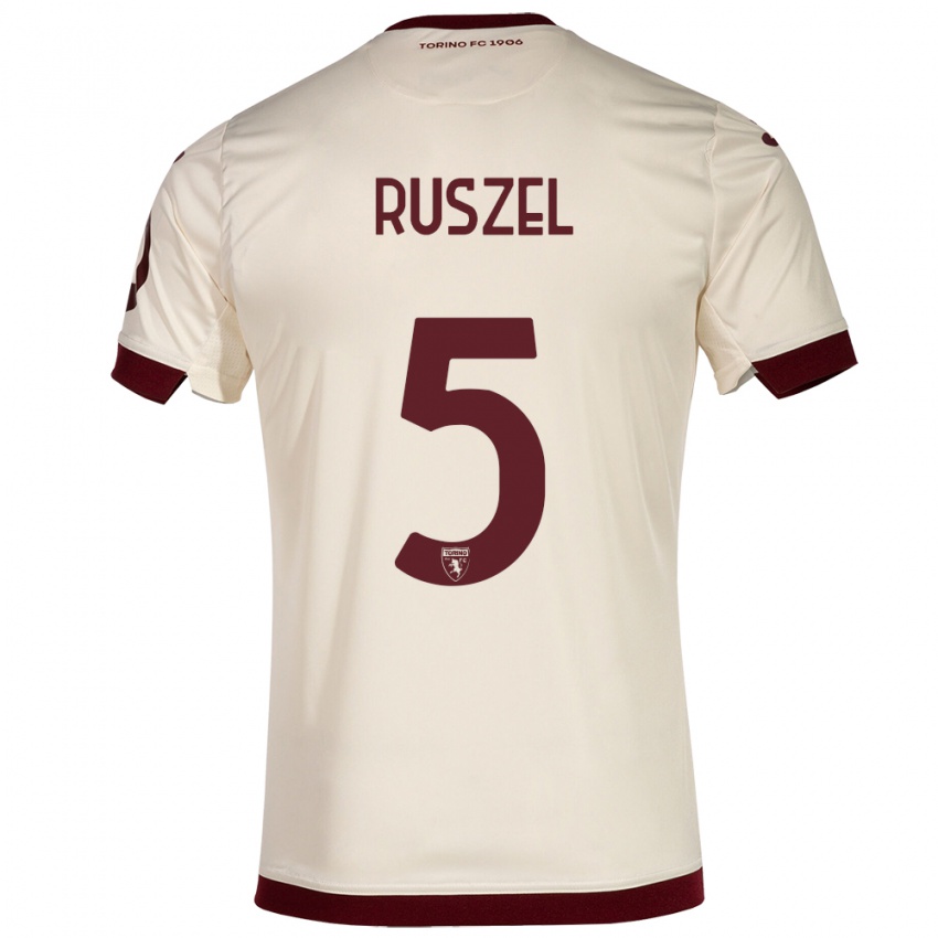 Hombre Camiseta Marcel Ruszel #5 Champán 2ª Equipación 2023/24 La Camisa Argentina