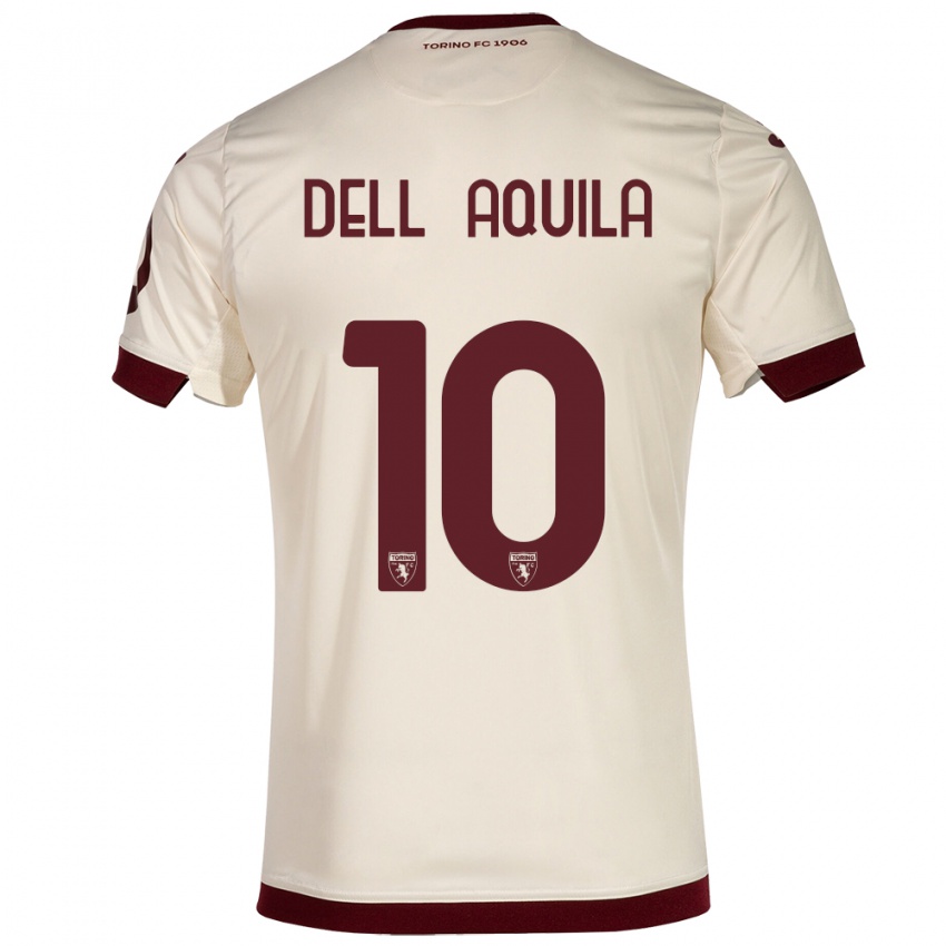 Hombre Camiseta Francesco Dell'aquila #10 Champán 2ª Equipación 2023/24 La Camisa Argentina