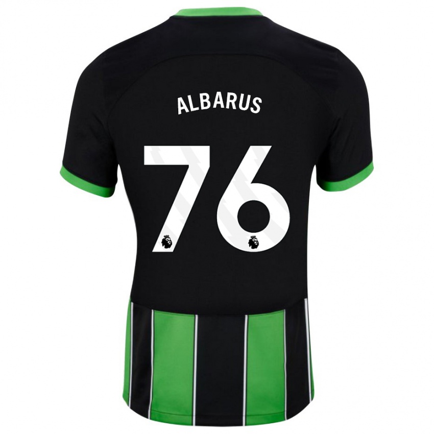 Hombre Camiseta Zane Albarus #76 Verde Negro 2ª Equipación 2023/24 La Camisa Argentina