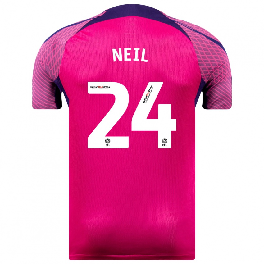 Hombre Camiseta Dan Neil #24 Morado 2ª Equipación 2023/24 La Camisa Argentina
